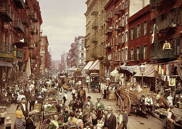 Mulberry Street, New York City, ca 1900. Creator: Unknown