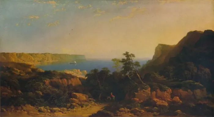 Framed Print : From Mulgrave Woods, near Whitby, 1860. Artist: Edmund John Niemann Framed Print : From Mulgrave Woods, near Whitby, 1860. Artist: Edmund John Niemann