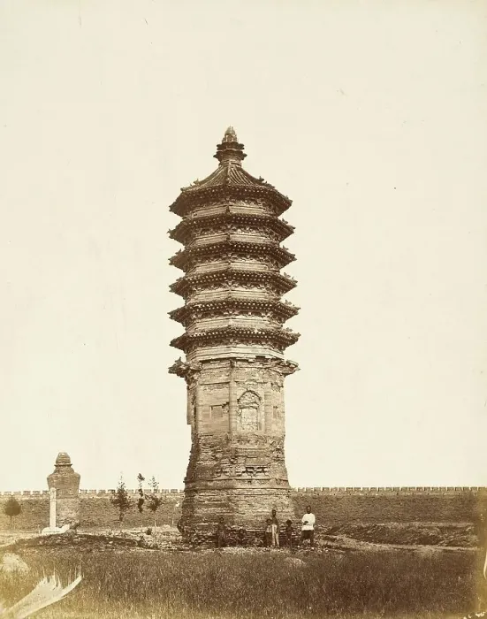 Framed Print : Multi-storied Pagoda, N. China, 1860. Creator: Felice Beato Framed Print : Multi-storied Pagoda, N. China, 1860. Creator: Felice Beato