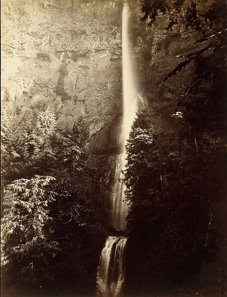 Multnomah Falls Cascade, Columbia River, 1867. Creator: Carleton Emmons Watkins