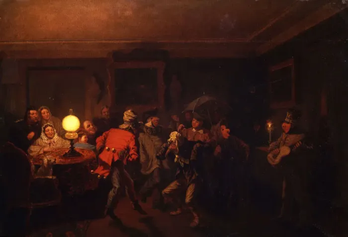 Framed Print : The mummers, 1873. Creator: Solomatkin, Leonid Ivanovich (1837-1883) Framed Print : The mummers, 1873. Creator: Solomatkin, Leonid Ivanovich (1837-1883)