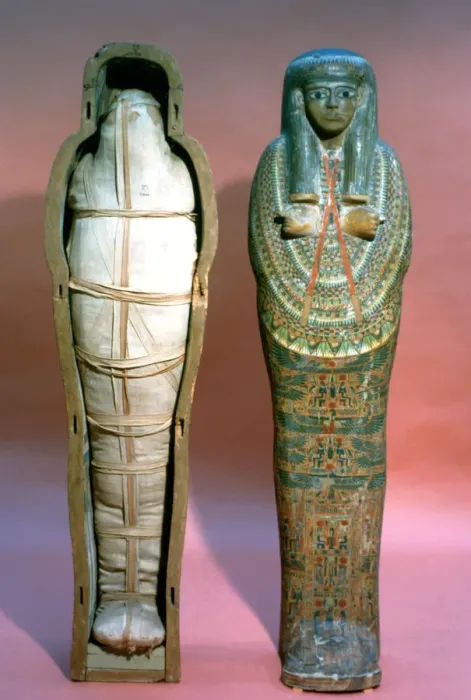 Framed Print : Mummy and Coffin, Egyptian, 21st Dynasty Framed Print : Mummy and Coffin, Egyptian, 21st Dynasty