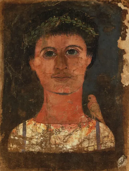 Framed Print : Mummy Shroud with Painted Portrait of a Boy, A.D. 150-250. Creator: Unknown Framed Print : Mummy Shroud with Painted Portrait of a Boy, A.D. 150-250. Creator: Unknown