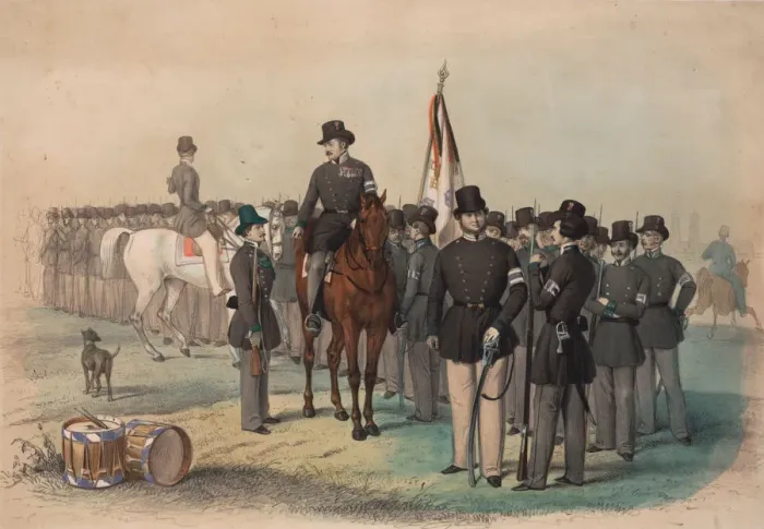 Framed Print : Münchner Volksbewaffnung. Landwehr-Freikorps, 1848 Framed Print : Münchner Volksbewaffnung. Landwehr-Freikorps, 1848