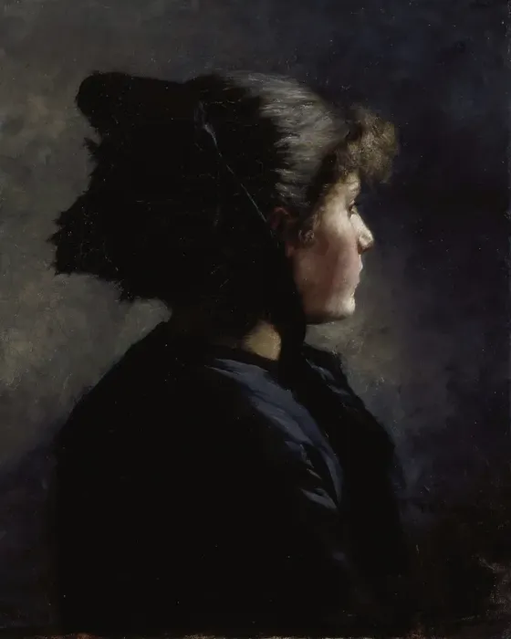 Framed Print : Munich Girl, 1884. Creator: Theodore Clement Steele Framed Print : Munich Girl, 1884. Creator: Theodore Clement Steele