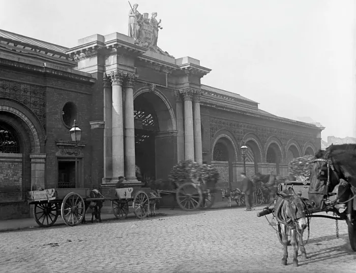 Framed Print : Municipal building and street scene - possibly Ireland, c1890s. Creator: Robert Augustus Henry L'Estrange. Municipal building and street scene - possibly Ireland, c1890s Framed Print : Municipal building and street scene - possibly Ireland, c1890s. Creator: Robert Augustus Henry L'Estrange. Municipal building and street scene - possibly Ireland, c1890s
