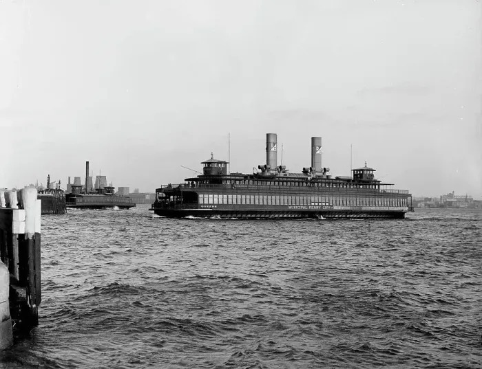 Framed Print : Municipal ferry, City of New York, (1908?). Creator: Unknown Framed Print : Municipal ferry, City of New York, (1908?). Creator: Unknown
