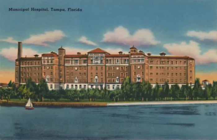 Framed Print : Municipal Hospital, Tampa, Florida, c1940s Framed Print : Municipal Hospital, Tampa, Florida, c1940s