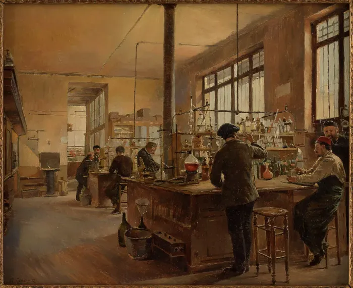 Framed Print : The municipal laboratory (police headquarters, boulevard du Palais), 1887. Creator: Ferdinand Gueldry Framed Print : The municipal laboratory (police headquarters, boulevard du Palais), 1887. Creator: Ferdinand Gueldry