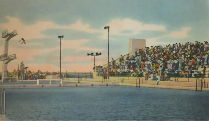 Framed Print : Municipal Swimming Pool, Barranquilla, c1940s Framed Print : Municipal Swimming Pool, Barranquilla, c1940s