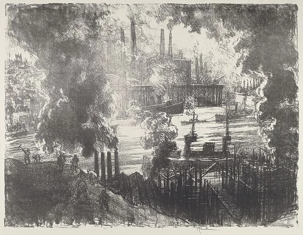 Munitions River, 1916. Creator: Joseph Pennell