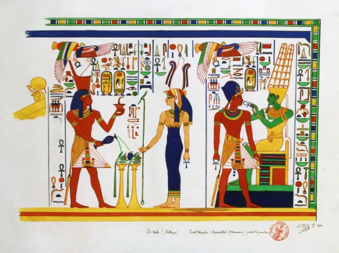 Framed Print : Mural from El-Kab, Egypt, 1841. Artist: Nestor l Hote Framed Print : Mural from El-Kab, Egypt, 1841. Artist: Nestor l Hote