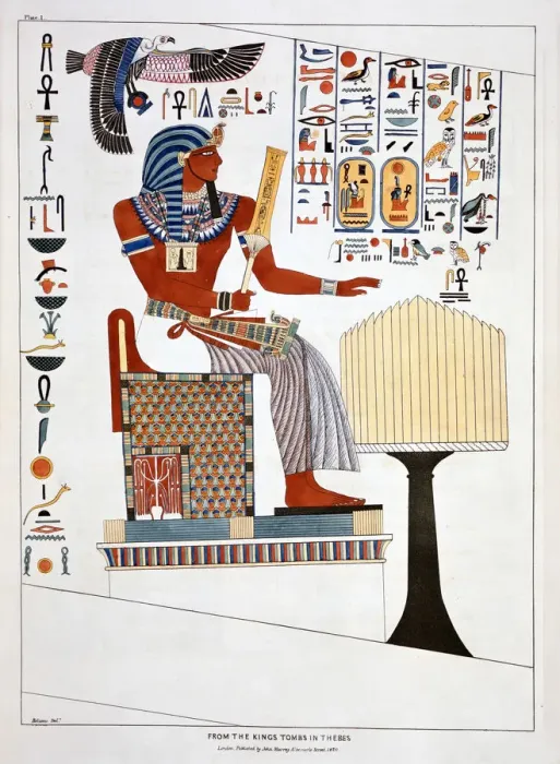 Framed Print : Mural from the Kings Tombs in Thebes, 1820. Artist: Giovanni Battista Belzoni Framed Print : Mural from the Kings Tombs in Thebes, 1820. Artist: Giovanni Battista Belzoni