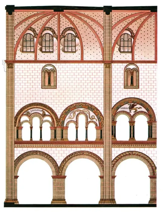 Framed Print : Mural painting in the nave of St Severus Church at Boppard, Germany, (1928). Creator: Unknown Framed Print : Mural painting in the nave of St Severus Church at Boppard, Germany, (1928). Creator: Unknown