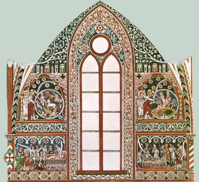 Framed Print : Mural painting in Wienhausen Abbey, Lower Saxony, Germany, (1928). Creator: Unknown Framed Print : Mural painting in Wienhausen Abbey, Lower Saxony, Germany, (1928). Creator: Unknown