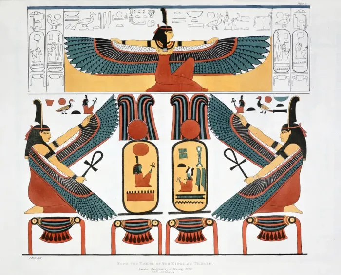 Framed Print : Mural from the Tombs of the Kings at Thebes, 1820. Artist: Charles Joseph Hullmandel Framed Print : Mural from the Tombs of the Kings at Thebes, 1820. Artist: Charles Joseph Hullmandel
