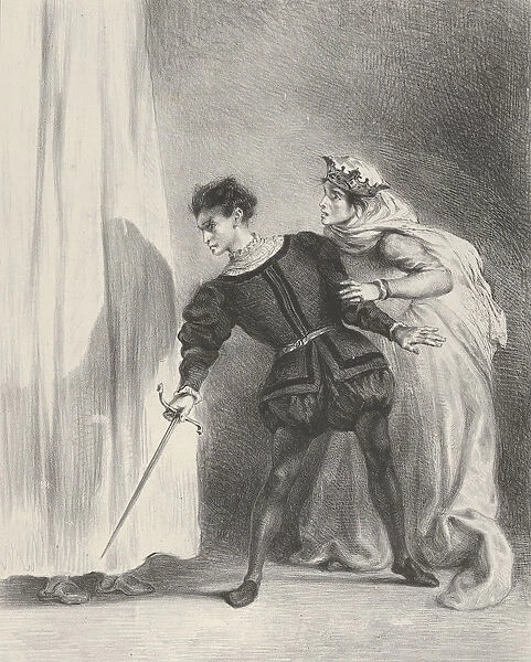 The Murder of Polonius, 1834-43. 1834-43. Creator: Eugene Delacroix