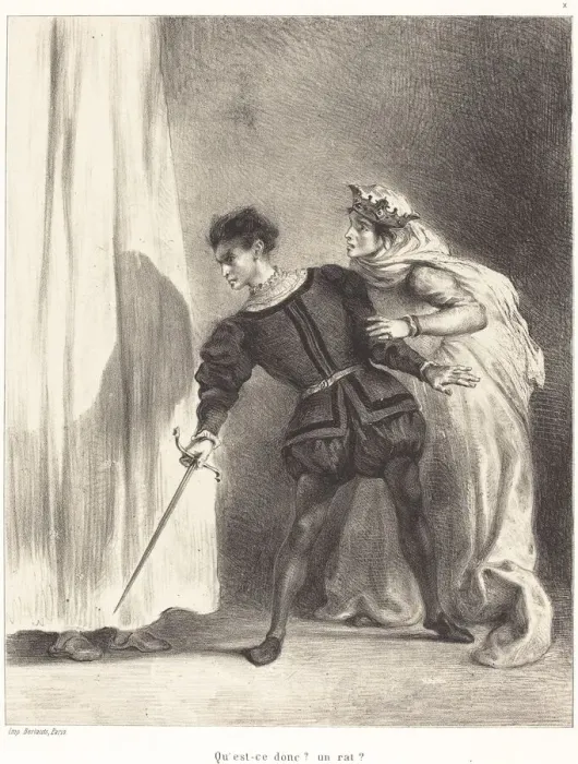 Framed Print : The Murder of Polonius (Act III, Scene IV), 1834 / 1843. Creator: Eugene Delacroix Framed Print : The Murder of Polonius (Act III, Scene IV), 1834 / 1843. Creator: Eugene Delacroix