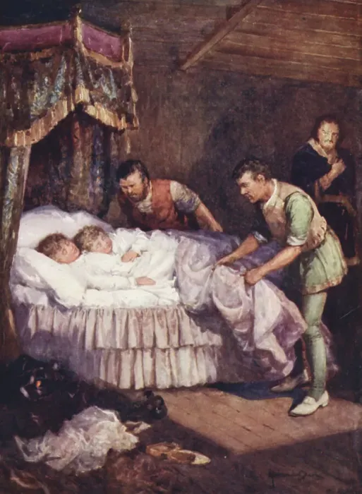 Framed Print : The Murder of the Princes in the Tower, 1925. Creator: Howard Davie Framed Print : The Murder of the Princes in the Tower, 1925. Creator: Howard Davie
