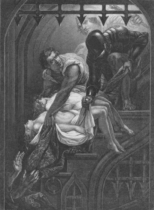 Framed Print : The murder of the Princes in the Tower, (late 18th-early 19th century). Creator: James Northcote Framed Print : The murder of the Princes in the Tower, (late 18th-early 19th century). Creator: James Northcote