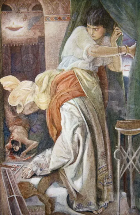 Framed Print : The Murder of Setapo, 1916. Artist: Evelyn Paul Framed Print : The Murder of Setapo, 1916. Artist: Evelyn Paul