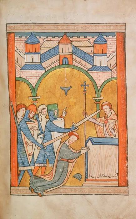 Framed Print : The Murder of Thomas Becket, 13th century. Creator: Unknown Framed Print : The Murder of Thomas Becket, 13th century. Creator: Unknown