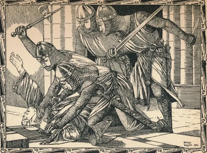 Framed Print : The Murder of Thomas A Becket, 1902. Artist: Patten Wilson