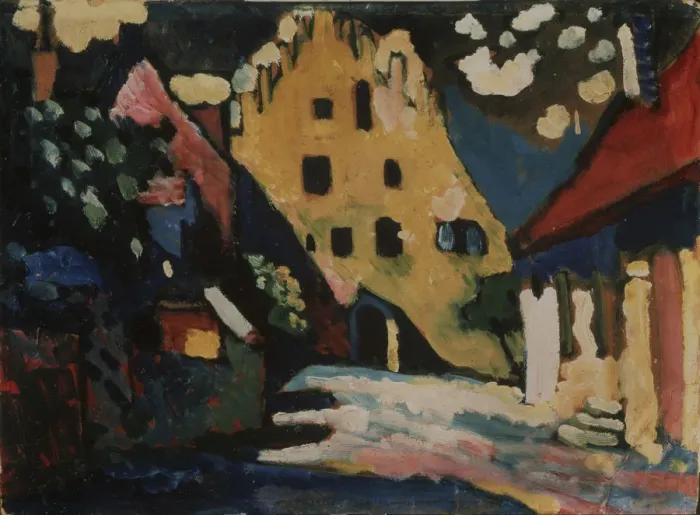 Framed Print : Murnau. Castle yard, 1908. Artist: Kandinsky, Wassily Vasilyevich (1866-1944) Framed Print : Murnau. Castle yard, 1908. Artist: Kandinsky, Wassily Vasilyevich (1866-1944)