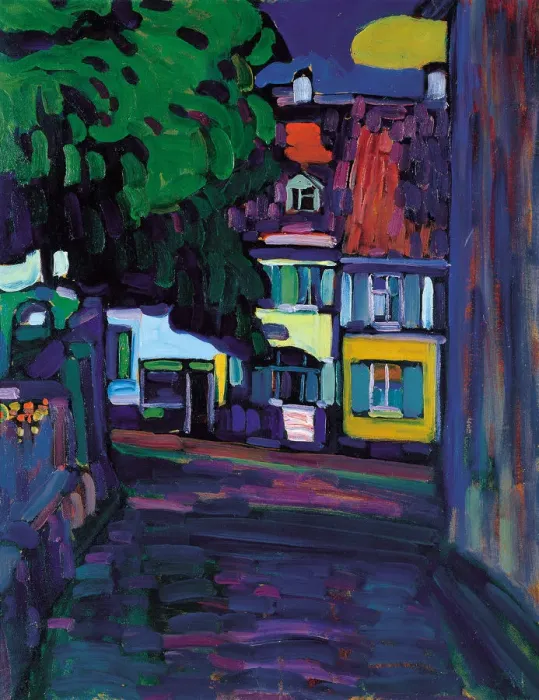 Framed Print : Murnau, Houses in the Obermarkt, 1908. Artist: Kandinsky, Wassily Vasilyevich (1866-1944) Framed Print : Murnau, Houses in the Obermarkt, 1908. Artist: Kandinsky, Wassily Vasilyevich (1866-1944)