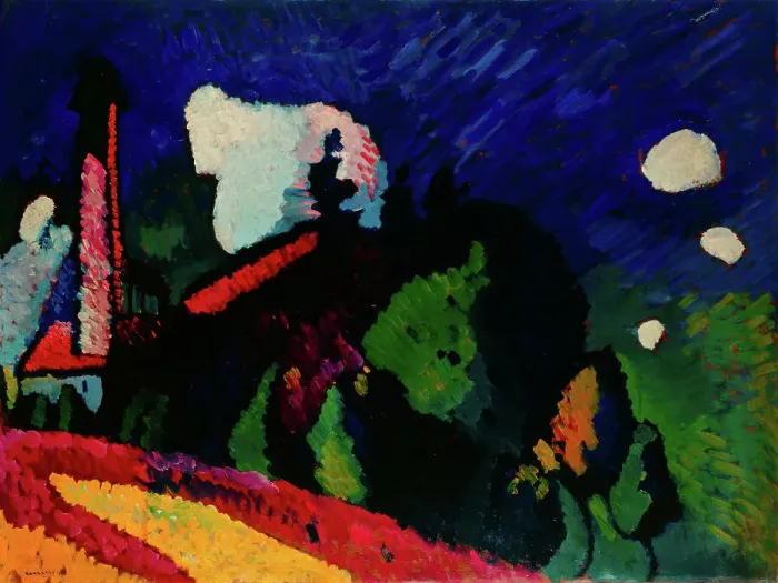 Framed Print : Murnau, Landscape With Tower, 1908. Creator: Kandinsky, Wassily Vasilyevich (1866-1944) Framed Print : Murnau, Landscape With Tower, 1908. Creator: Kandinsky, Wassily Vasilyevich (1866-1944)