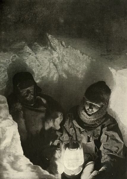 Murray and Priestley Going Down A Shaft Dug in Green Lake, c1908, (1909)