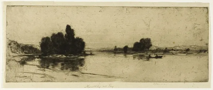 Framed Print : Murthly on the Tay, 1905. Creator: David Young Cameron Framed Print : Murthly on the Tay, 1905. Creator: David Young Cameron