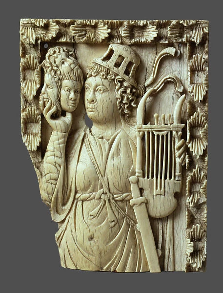 Muse of the comedy with lyre, masks and sword, First quarter of 6th cen Creator