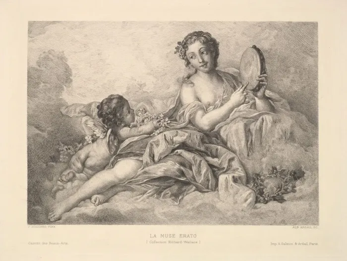 Framed Print : The Muse Erato, 1890. Creator: Albert Ardail Framed Print : The Muse Erato, 1890. Creator: Albert Ardail