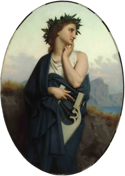 Framed Print : The Muse (Philomele), 1861. Creator: Bouguereau, William-Adolphe (1825-1905) Framed Print : The Muse (Philomele), 1861. Creator: Bouguereau, William-Adolphe (1825-1905)