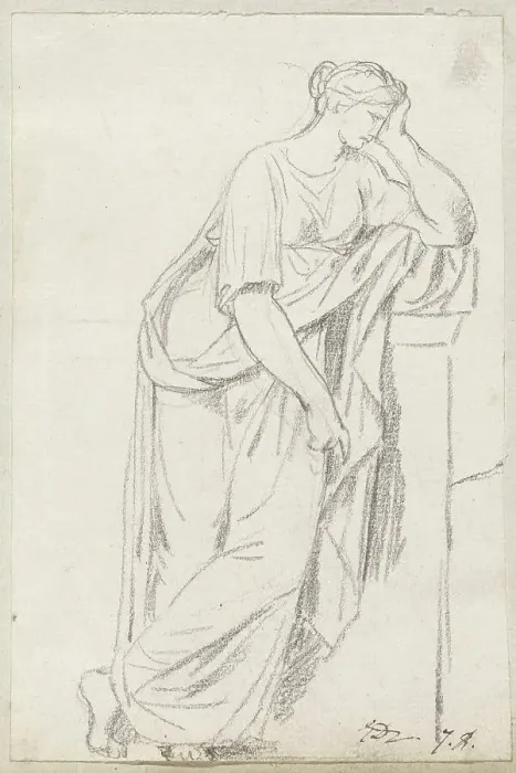 Framed Print : A Muse from the Sarcophagus of the Muses, 1775 / 80. Creator: Jacques-Louis David Framed Print : A Muse from the Sarcophagus of the Muses, 1775 / 80. Creator: Jacques-Louis David