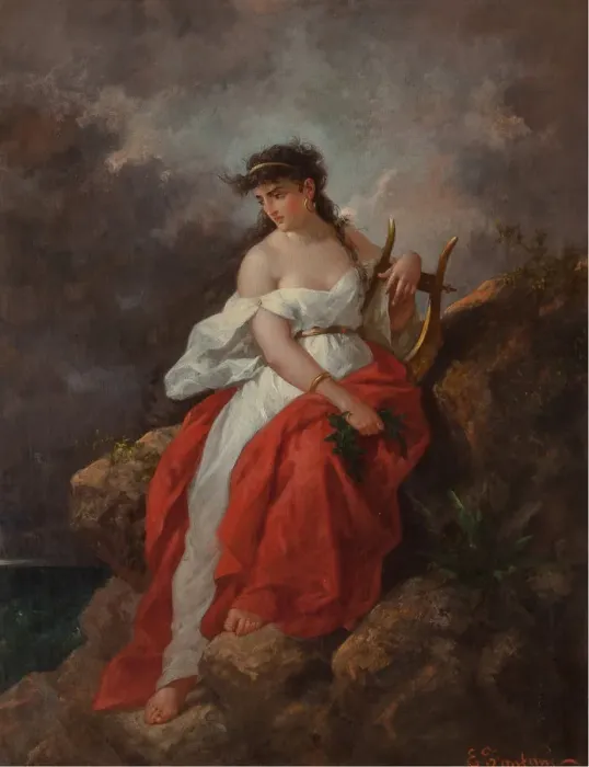 Framed Print : The Muse Terpsichore. Creator: Fanfani, Enrico (1810-1910) Framed Print : The Muse Terpsichore. Creator: Fanfani, Enrico (1810-1910)