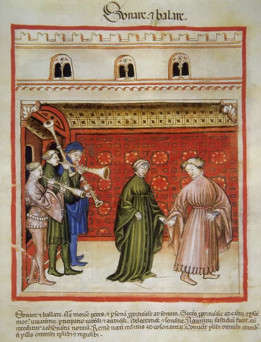 Framed Print : Music and dance, 14th century. Creator: Unknown Framed Print : Music and dance, 14th century. Creator: Unknown