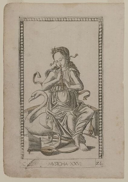 Music (from the Tarocchi, series C: Liberal Arts, #26), before 1467