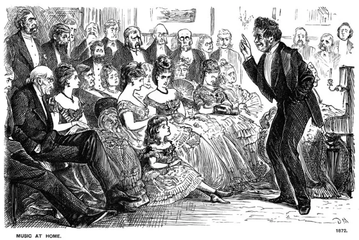 Framed Print : Music at Home, 1872 (1891). Artist: George du Maurier Framed Print : Music at Home, 1872 (1891). Artist: George du Maurier