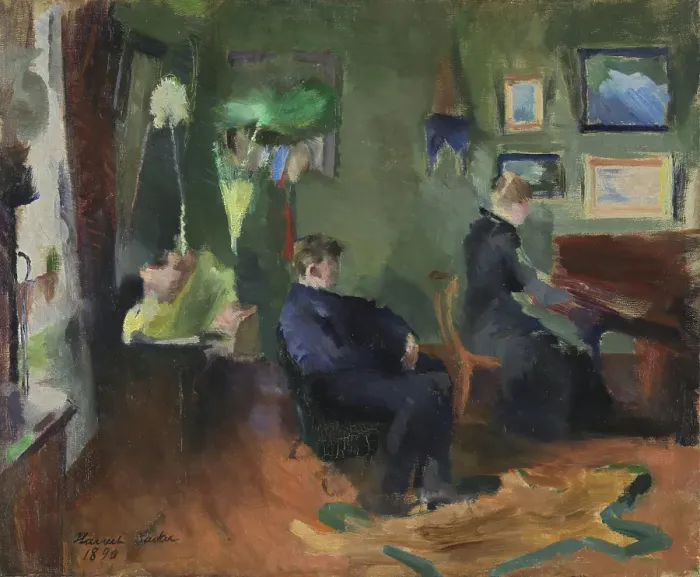 Framed Print : Music, Interior from Kristiania, 1890. Creator: Harriet Backer Framed Print : Music, Interior from Kristiania, 1890. Creator: Harriet Backer