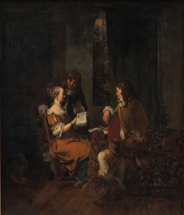 Framed Print : Music Lesson, 1655. Creator: Gerbrand van den Eeckhout Framed Print : Music Lesson, 1655. Creator: Gerbrand van den Eeckhout