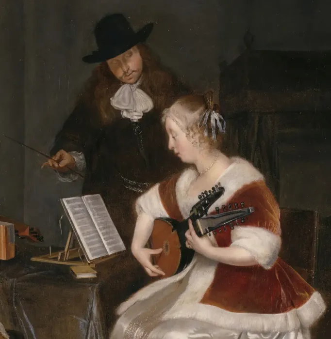 Framed Print : The Music Lesson, c. 1670. Creator: Gerard Terborch II Framed Print : The Music Lesson, c. 1670. Creator: Gerard Terborch II