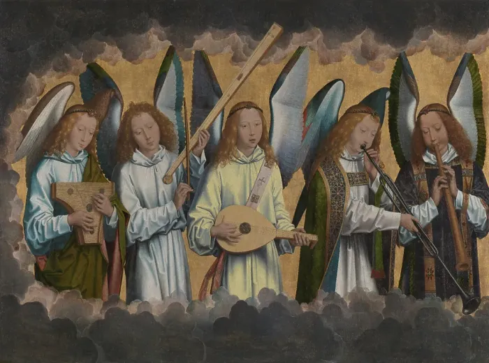 Framed Print : Music-making Angels, 1483-1494. Creator: Hans Memling Framed Print : Music-making Angels, 1483-1494. Creator: Hans Memling