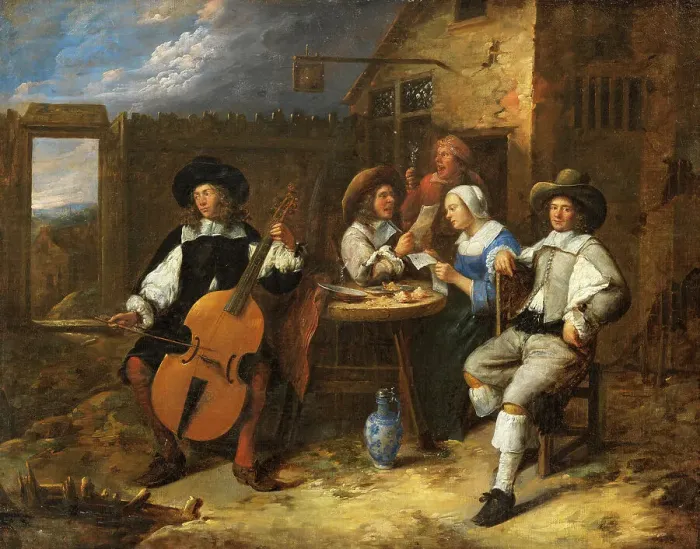 Framed Print : Music-Making Company, from c.1655 until 1660. Creator: Gillis van Tilborgh the Younger Framed Print : Music-Making Company, from c.1655 until 1660. Creator: Gillis van Tilborgh the Younger