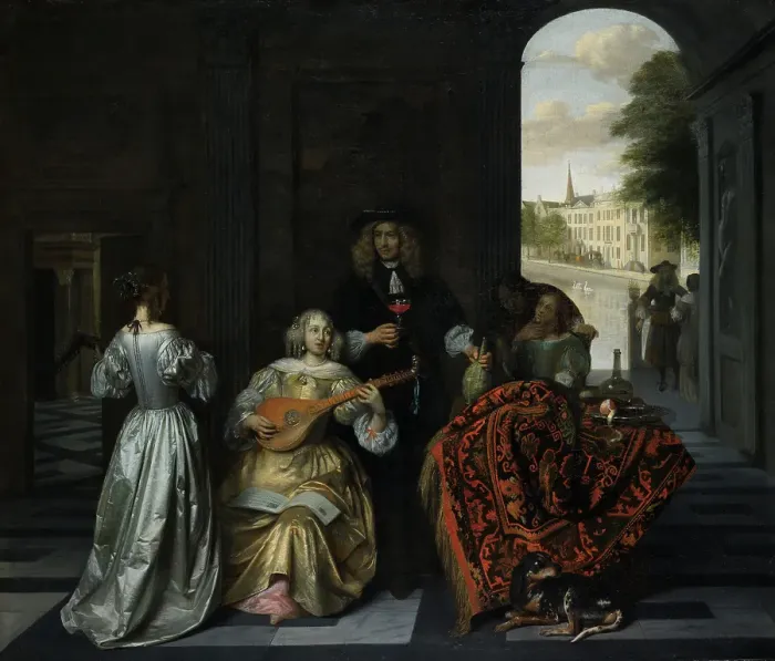 Framed Print : A Music Party, about 1675. Creator: Pieter de Hooch Framed Print : A Music Party, about 1675. Creator: Pieter de Hooch