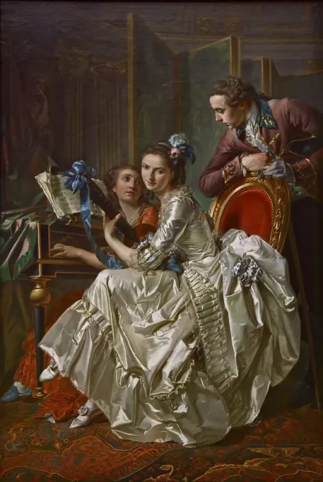 Framed Print : The Music Party, 1774. Artist: Trinquesse, Louis Rolland (c. 1746-1800) Framed Print : The Music Party, 1774. Artist: Trinquesse, Louis Rolland (c. 1746-1800)