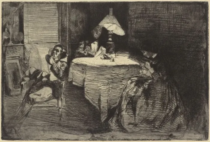 Framed Print : The Music-Room, 1858. Creator: James Abbott McNeill Whistler Framed Print : The Music-Room, 1858. Creator: James Abbott McNeill Whistler