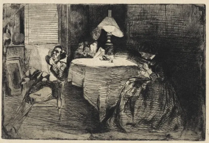 Framed Print : The Music Room, 1858. Creator: James Abbott McNeill Whistler Framed Print : The Music Room, 1858. Creator: James Abbott McNeill Whistler