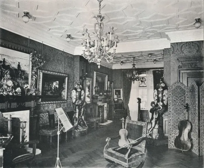 Framed Print : The Music-Room, Captain Harveys House, Hampstead, c1903. Artist: Frank William Brookman Framed Print : The Music-Room, Captain Harveys House, Hampstead, c1903. Artist: Frank William Brookman